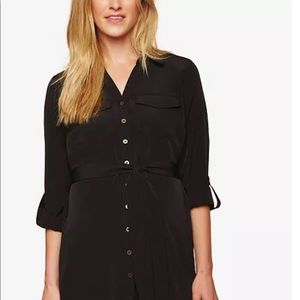 Convertible Sleeve Maternity Shirt Dress new with Tag size S color Black.